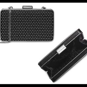 Black Studded Box Clutch with Chain Strap
